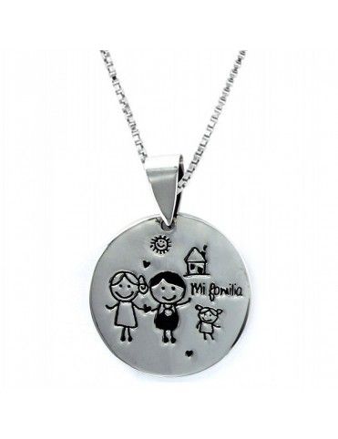 Collar Plata Mujer Mi familia 9087118