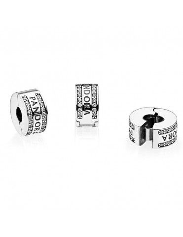 Charm Clip Pandora Plata y circonitas Logo Pandora 792056CZ