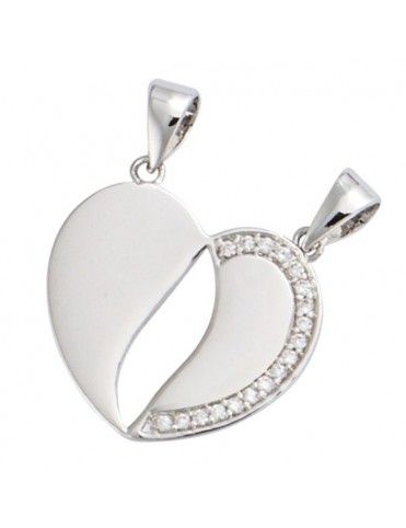 Collar Plata Mujer Corazón Partido 61ER055CZ