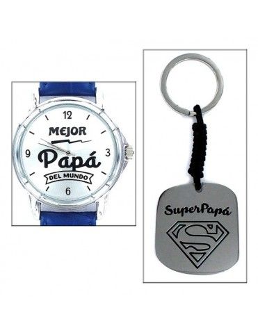 Estuche Papá Reloj+ llavero SuperPapá 9101905