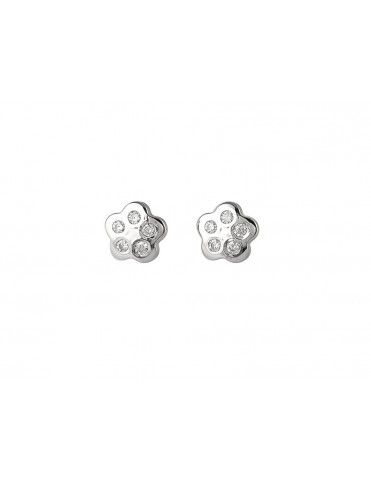 Pendientes Oro Blanco niña margarita 61B3401