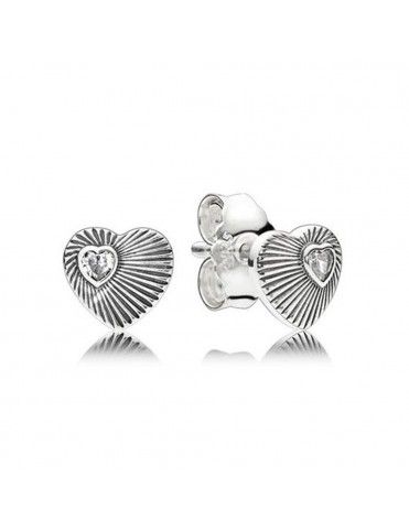 Pendientes Pandora Plata Corazones Cirnonita 297298CZ