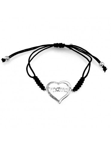 Pulsera Plata mujer macramé 044405-1-1-mac