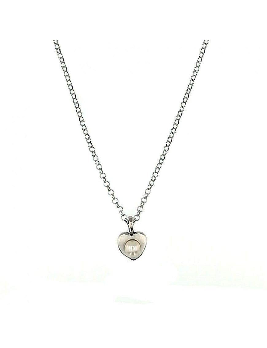 Collar Plata corazón perla niña 026645-1-1-SIN-ANILLO