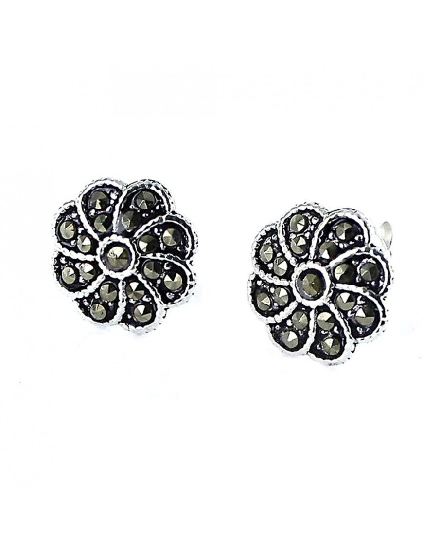 Pendientes Plata Mujer Flor Marcasitas 9096694