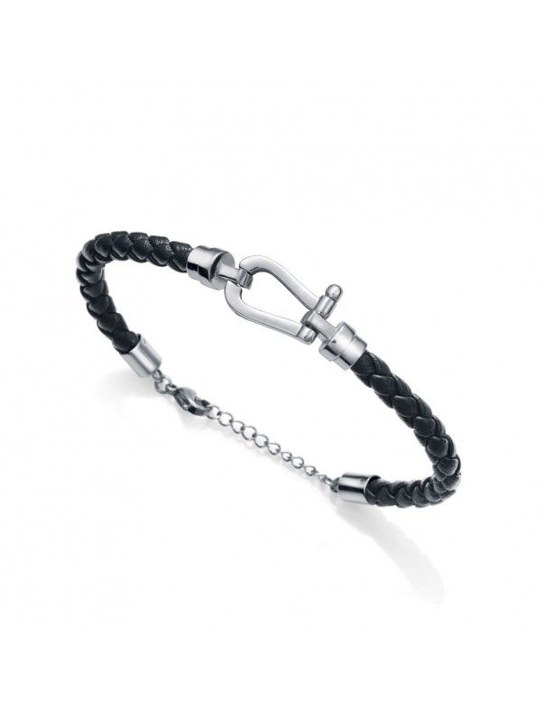 Pulsera Viceroy Acero y piel Hombre 75091P01010