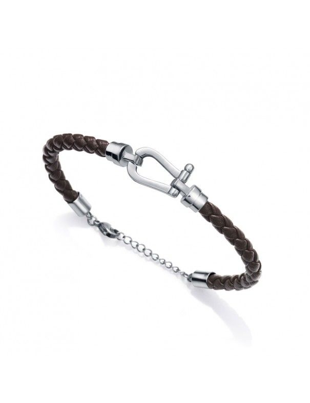 Pulsera Viceroy Acero y piel Hombre 75091P01011