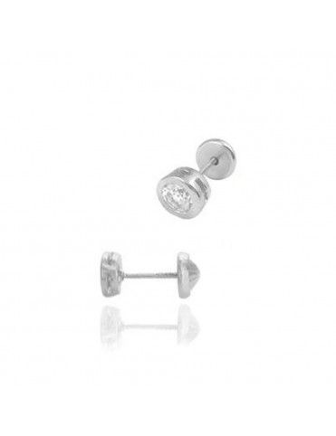 Pendientes Plata Mujer Chatón Circonita 147547