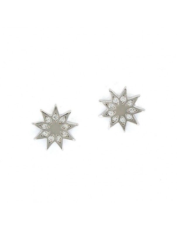 Pendientes de plata estrella 9 puntas 9106856