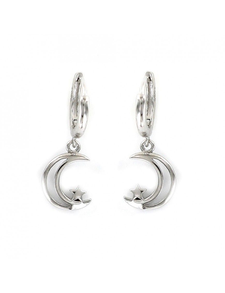 Pendientes plata aro luna estrella 9108484