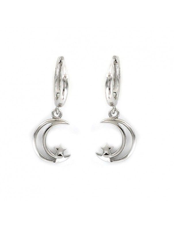 Pendientes plata aro luna estrella 9108484