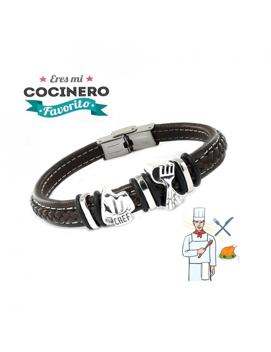 Pulsera plata y acero cocinero 9109460