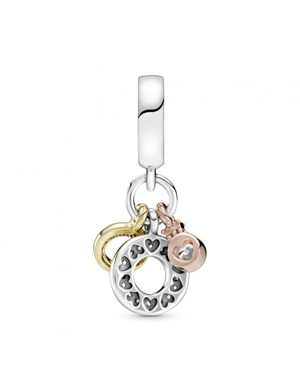 Charm Pandora colgante plata Triple Monograma y Logo 799044C01