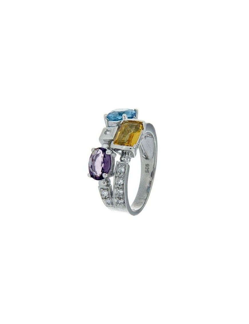 ANILLO SORTIJA PLATA PIEDRAS MUJER R2709