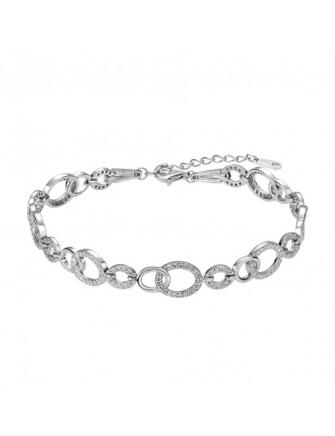 Pulsera de plata y circonitas óvalos para mujer 9114638