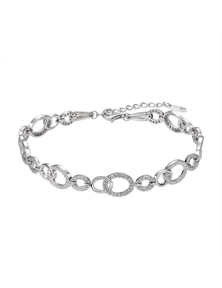 Pulsera de plata y circonitas óvalos para mujer 9114638