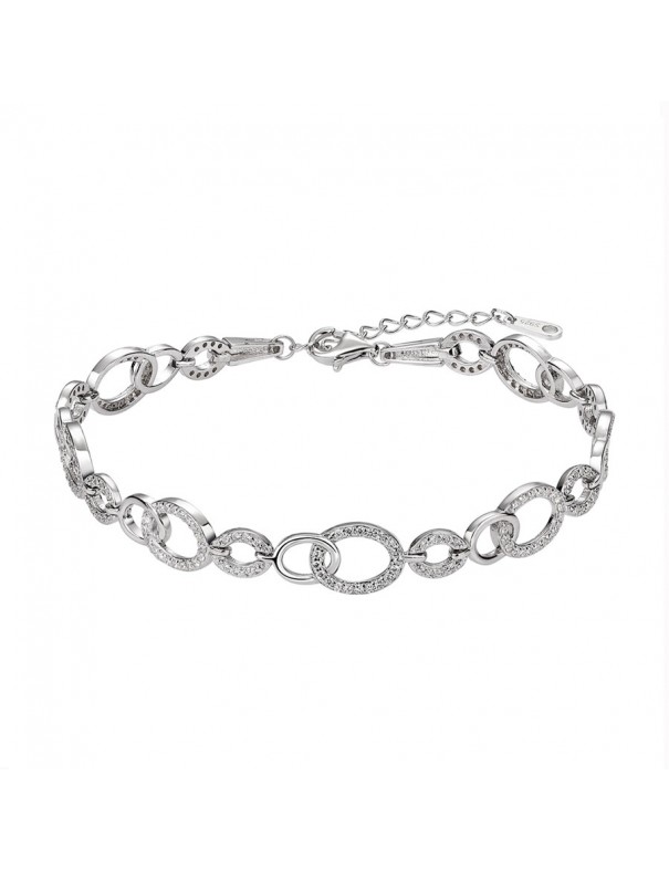 Pulsera de plata y circonitas óvalos para mujer 9114638