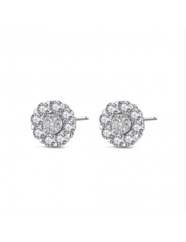 Pendientes de plata flor para mujer 9114750