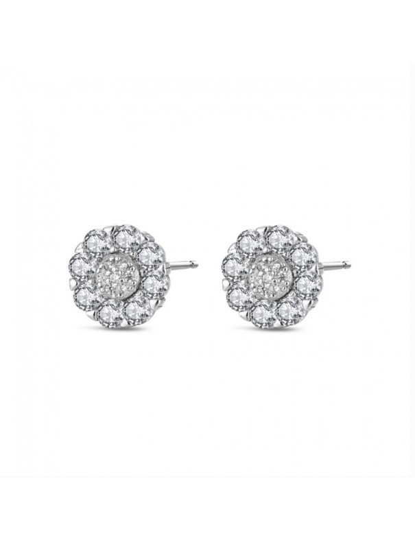 Pendientes de plata flor para mujer 9114750