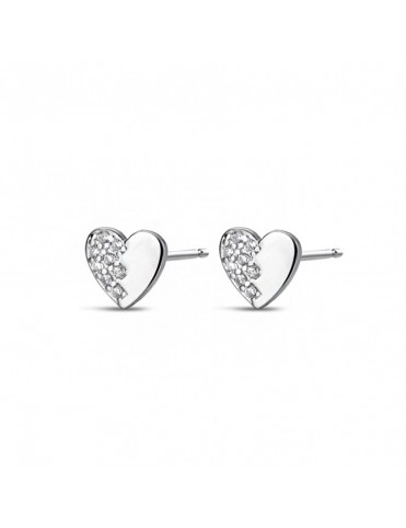 Pendientes de plata Corazón Circonitas Brillo 9115669