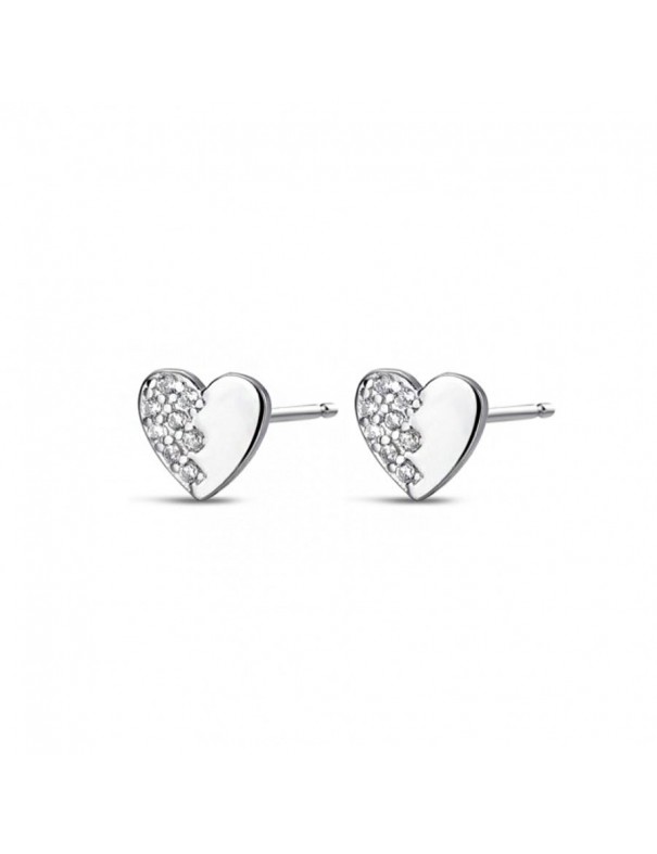 Pendientes de plata Corazón Circonitas Brillo 9115669