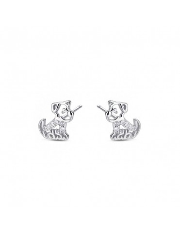 Pendientes de plata Perrito Brillante 9116332