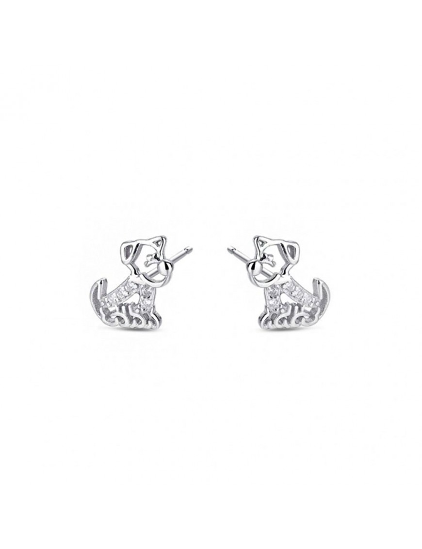 Pendientes de plata Perrito Brillante 9116332