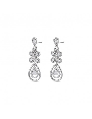 Pendientes de plata Flor y Gota para mujer 9117171