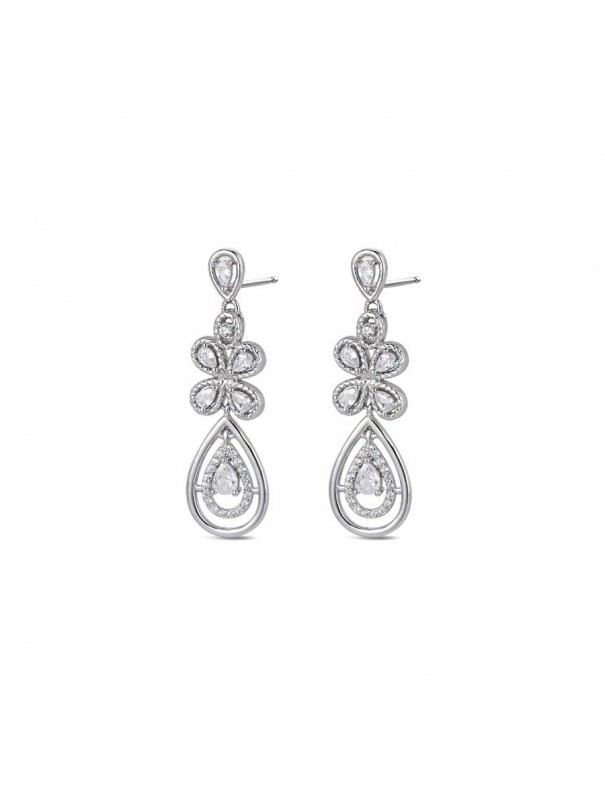 Pendientes de plata Flor y Gota para mujer 9117171