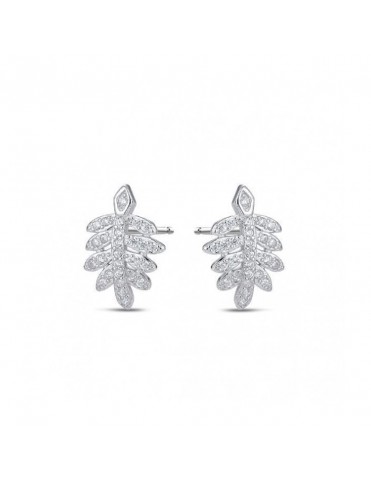 Pendientes de plata Hoja Brillante para mujer 9117468