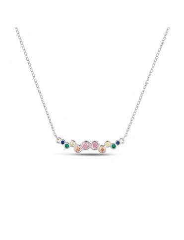 Collar de plata Chatones Coloridos para mujer 9117559