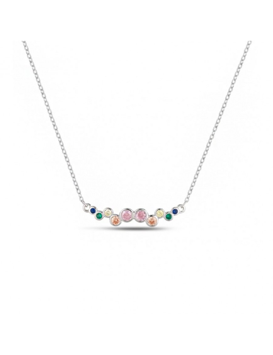 Collar de plata Chatones Coloridos para mujer 9117559