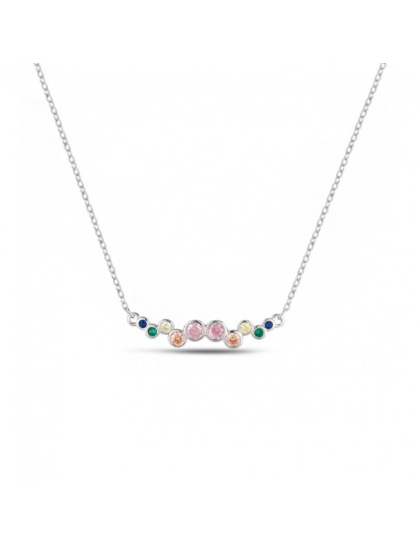 Collar de plata Chatones Coloridos para mujer 9117559