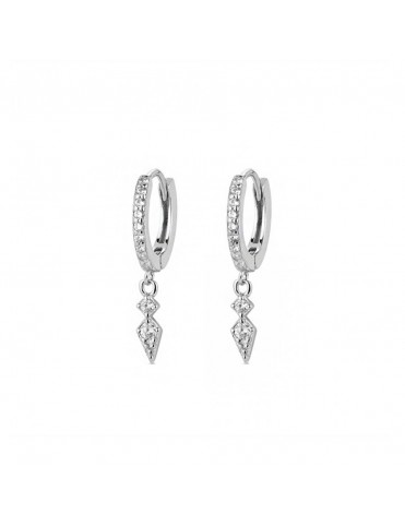 Pendientes aro de plata con circonitas para mujer 9120111