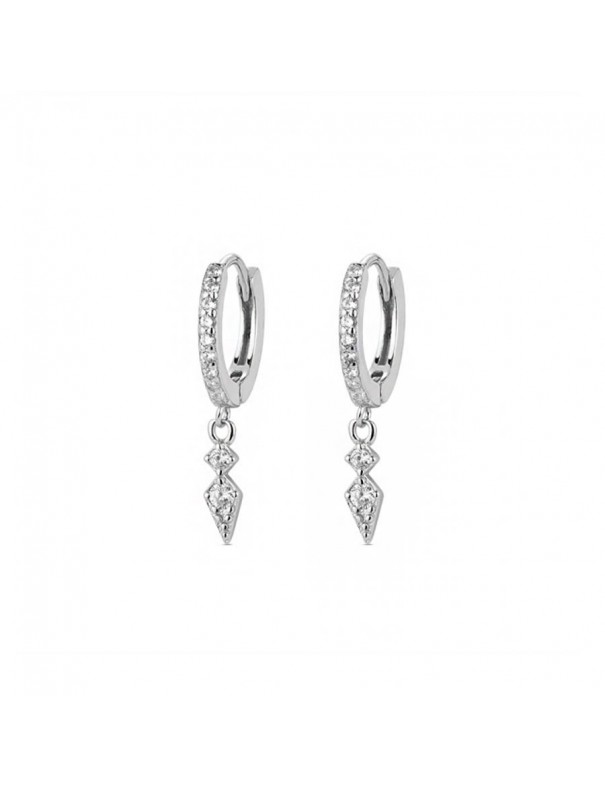 Pendientes aro de plata con circonitas para mujer 9120111