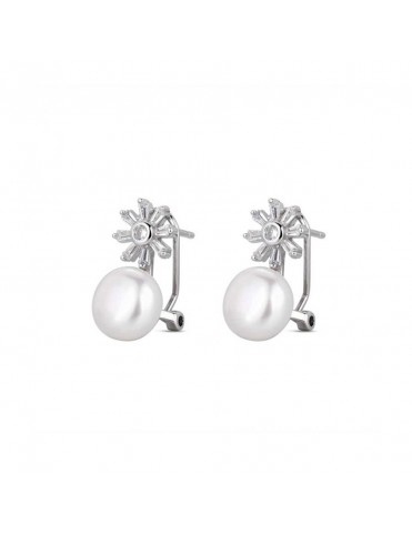 Pendientes de plata Flor Perla para mujer 9120209