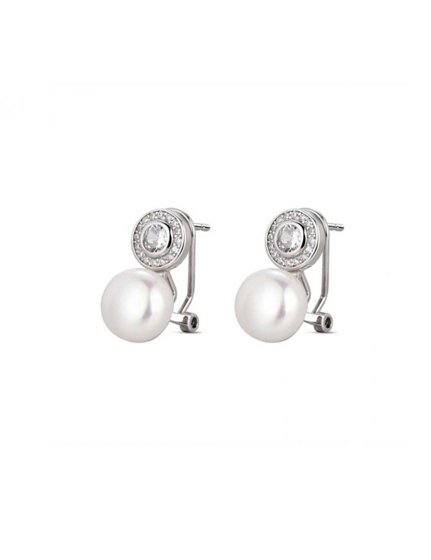 Pendientes de plata Chatón y Perlas para mujer 9120210