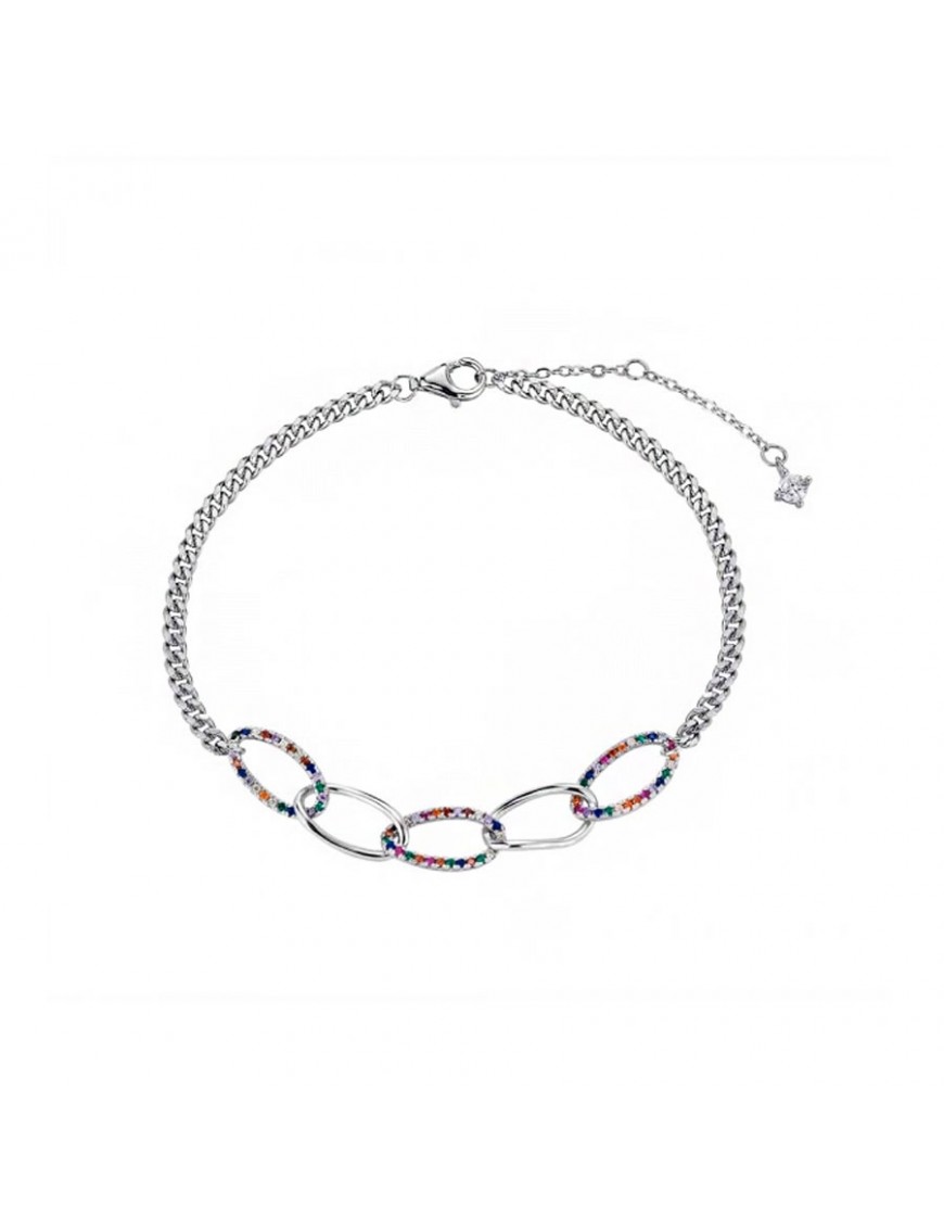 Pulsera de plata Eslabones Multicolores para mujer 9120582