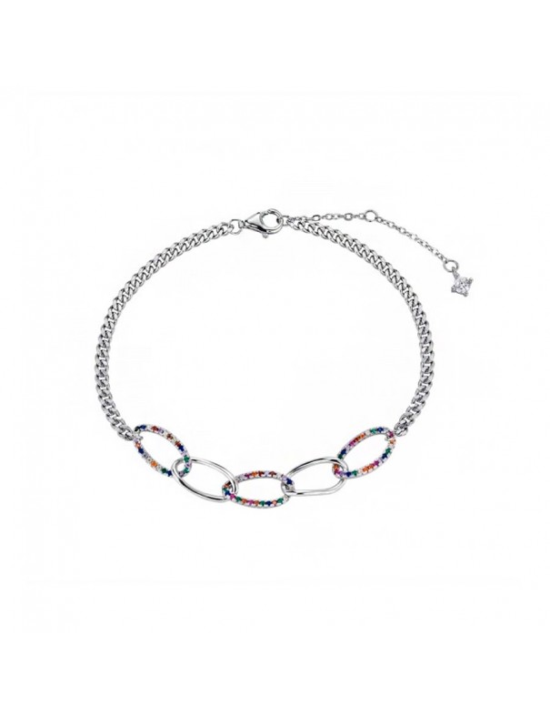 Pulsera de plata Eslabones Multicolores para mujer 9120582