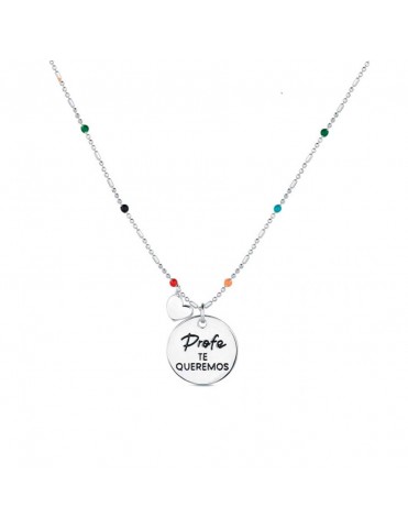 Collar de plata Profe Te Queremos para mujer 9120723