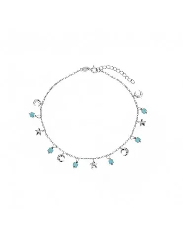 Tobillera de plata Lunas y Estrellas para mujer 9120822