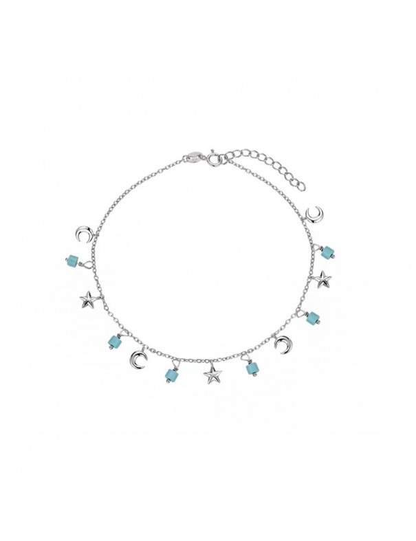 Tobillera de plata Lunas y Estrellas para mujer 9120822