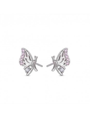 Pendientes de plata Mariposas en Rosa 9119867