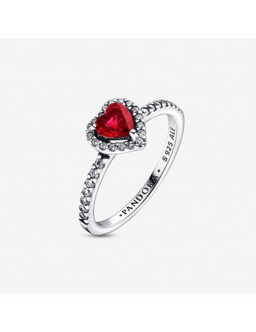 Anillo Pandora talla 10 Corazón Nivelado Rojo Brillante 198421C02-50